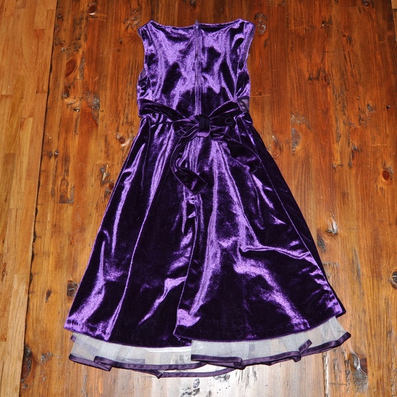 RARE, TOO! Girl's Purple Velvet Holiday Dress - Picture 3 of 5